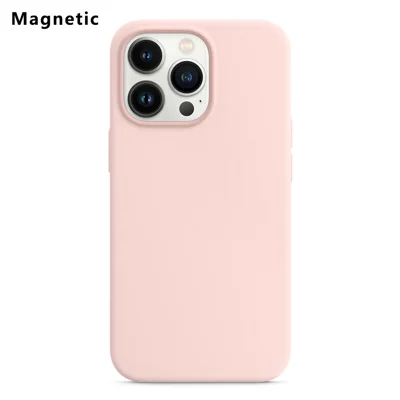For iPhone 14 Pro Compatible with MagSafe Liquid Silicone Phone Back Cover (No Logo) - Pink