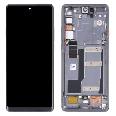 For TCL 20 Pro 5G T810H OEM Grade S AMOLED Screen and Digitizer Assembly + Frame (Without Logo) - Black