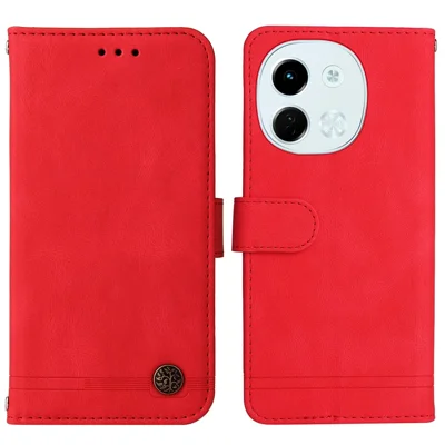 For TECNO Spark 30 5G / Pova 6 Neo 5G Leather Wallet Cases Skin Touch Phone Cover Stand with Strap - Red