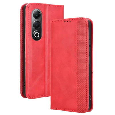 For itel S25 4G Leather Case Wallet Stand Retro Texture Phone Cover - Red