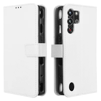 For ZTE nubia RedMagic 10 Pro+ 5G / 10 Pro 5G Case PU Leather Diamond Texture Wallet Phone Cover - White
