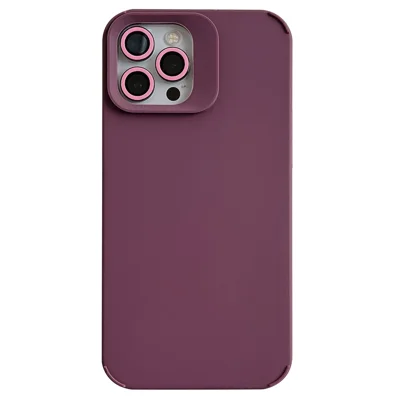 Bulk Purchasing For iPhone 15 Pro Max Case Solid Silicone Matte Phone Cover with Camera Lens Protector - Plum