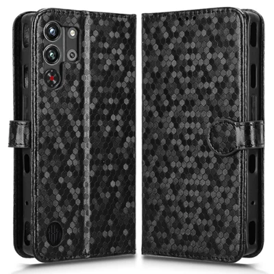 For ZTE nubia Red Magic 10 Pro+ 5G  /  10 Pro 5G Wallet Case Dot Pattern Imprint PU Leather Phone Cover - Black