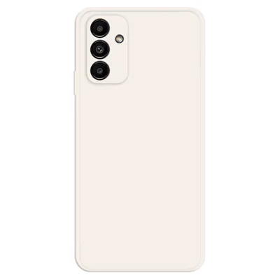 For Samsung Galaxy A13 5G Straight Edge Rubberized Soft TPU Phone Back Case Microfiber Lining Drop-proof Cover - Beige