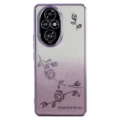 KADEM För Honor 200 Pro 5G Skal Blomma TPU Flexibelt Gradient Mobilskal - Lila