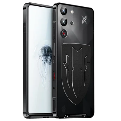 For ZTE nubia RedMagic 10 Pro 5G / 10 Pro+ 5G Case Heat Dissipation Metal Frame PC Phone Cover - Black