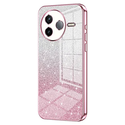 For Xiaomi Poco F7 Pro 5G / Redmi K80 5G Case Electroplating Gradient Glitter TPU Phone Cover - Pink