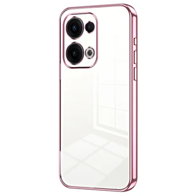 For Oppo Reno13 5G (Global) Case Electroplating Frame Soft TPU Phone Cover - Pink