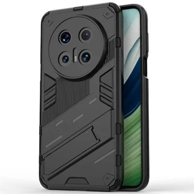 Til Huawei Mate 70 Pro+ / Mate 70 Pro Case PC + TPU stødfast telefonbeskytning med stativ - Sort