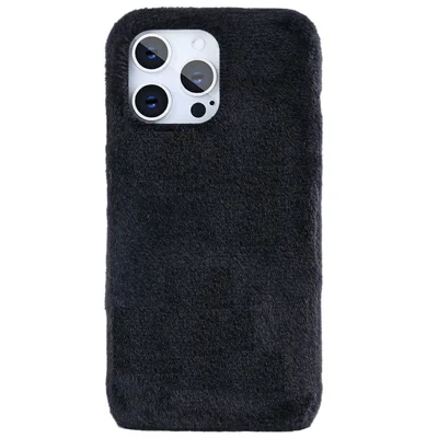 Voor iPhone 14 Pro Max hoesje Jade Fox fluwelen leer + PET telefoonbeschermhoes - Zwart