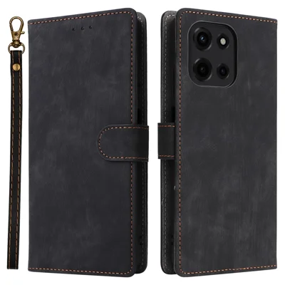 For Motorola Moto G Play (2026) 5G / G (2026) 5G / G (2025) 5G Wallet Case RFID Blocking PU Leather Cover Stand View - Black