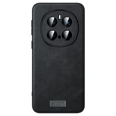 SULADA لجهاز Honor Magic7 Pro 5G غطاء هاتف من جلد PU + TPU + غطاء خلفي من مادة PC - أسود