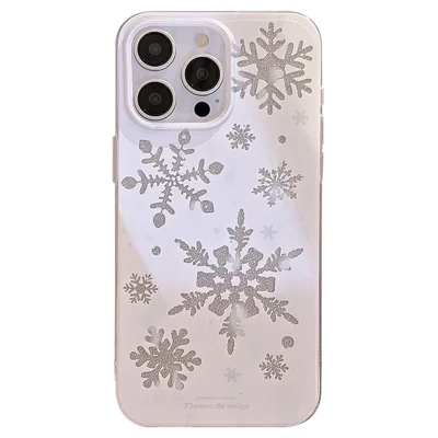 TPU Case voor iPhone 16 Pro Max met Glitter Sneeuwvlokpatroon