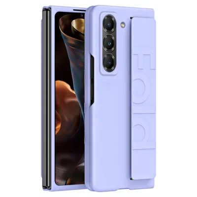 Wristband Phone Case for Samsung Galaxy Z Fold Special Rubberized Hard PC Mobile Cover - Purple