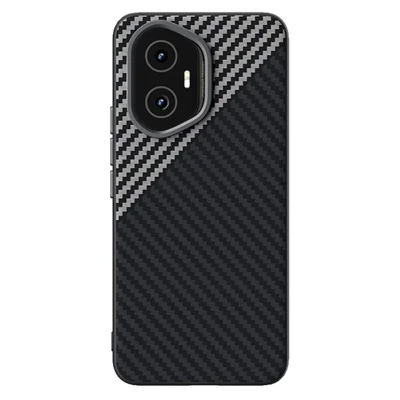 ABEEL For Honor 300 Magnetic Case Carbon Fiber Texture Back Cover - Black  /  Silver