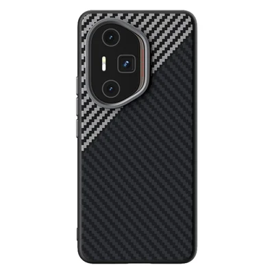 ABEEL For Honor 300 Ultra Magnetic Case Carbon Fiber Texture Back Cover - Black  /  Silver