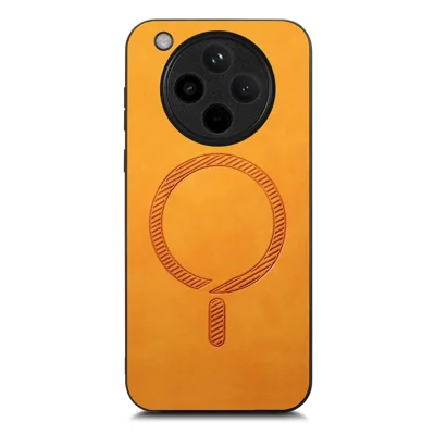 For Oppo Find X8 5G Leather Back Magnetic Case Skin-touch Phone Cover - Yellow