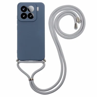 Etui na Xiaomi 15 Pro, etui na ramię, giętkie etui TPU z wyściółką z włókna, ochrona przed wstrząsami, kolor lawendowo-szary