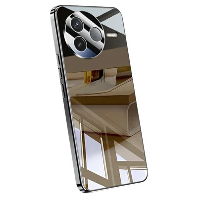 For Xiaomi Poco F7 Pro 5G / Redmi K80 5G Case Electroplating PC Phone Back Cover with Camera Lens Protector - Black