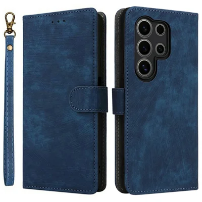For itel S25 Ultra Wallet Case RFID Blocking PU Leather Cover Stand View - Blue