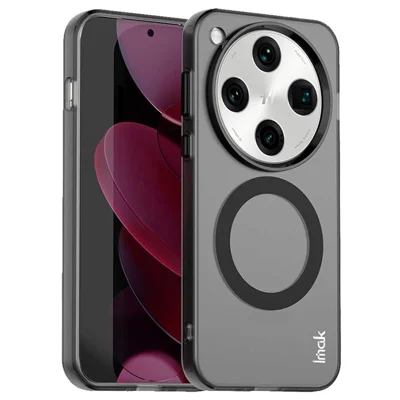 IMAK For Oppo Find X8 Pro 5G Magnetic Case Candy Color Anti Drop TPU + PET Back Cover - Black