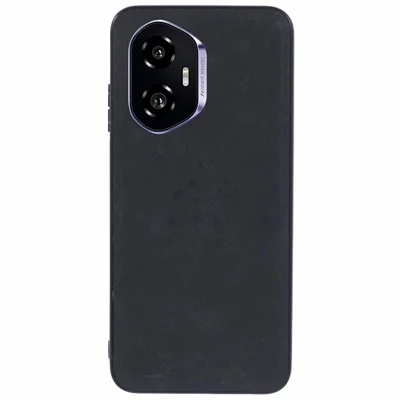 For Honor 300 Case Retro Leather Coated PC + TPU Phone Cover - Black