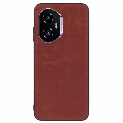 Til Honor 300 Etui med Retro Læderbelægning PC + TPU Telefonbeskyttelse - Brun