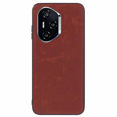 Fodral till Honor 300 Pro, retrodesign i läderartad PC + TPU – Brun