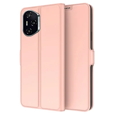 Fodral för Honor 300 Pro / 300 Ultra, chockabsorberande TPU-innerska, läder, med kortficka - Rosen guld