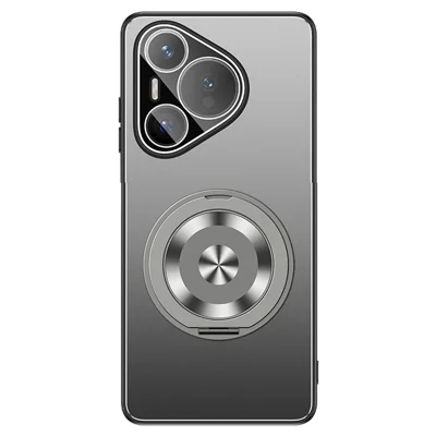 For Huawei Pura 70 Pro / 70 Pro+ Case PC + TPU Matte Kickstand Back Phone Cover with Lens Film - Grey
