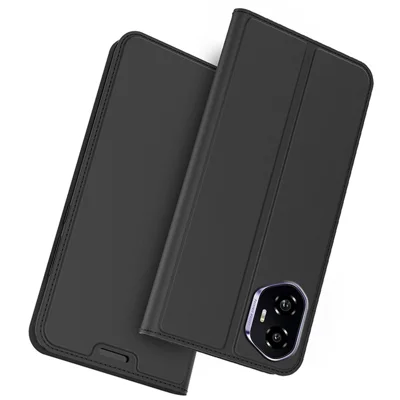 For Honor 300 Case PU Leather Phone Cover with Card Holder Stand Magnetic Closure - Black