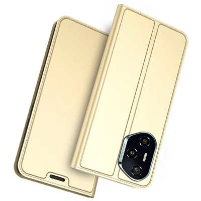 Fodral till Honor 300 Pro / 300 Ultra PU-läder med kortficka, ställfunktion och magnetisk låsning - Guld
