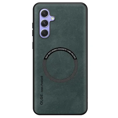 For Samsung Galaxy A16 5G  /  4G Magnetic Case Anti Drop PC + TPU + PU Leather Back Cover - Midnight Green