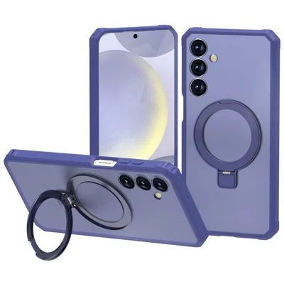 For Samsung Galaxy A16 5G  /  4G Magnetic Case Kickstand TPU + PC Anti Drop Phone Cover - Dark Blue