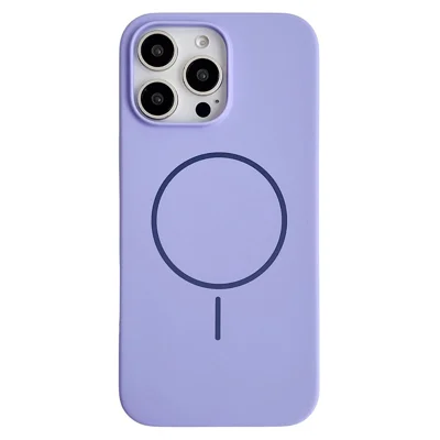 Til iPhone 16 Pro Max Case Kompatibel med MagSafe Silikone Phone Back Cover - Lyselilla