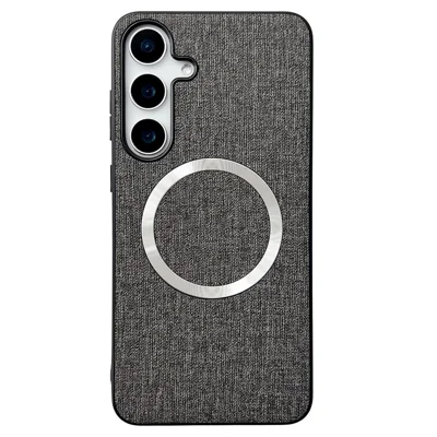 For Samsung Galaxy A16 5G  /  4G Magnetic Case Drop-Proof TPU + Cloth Back Phone Cover - Grey