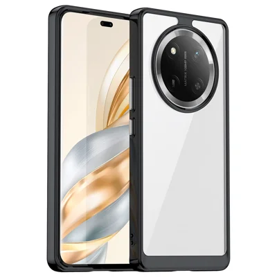 For Honor X9c 5G / Magic7 Lite 5G / X60 Pro 5G Case TPU + Acrylic Protective Clear Phone Cover - Black