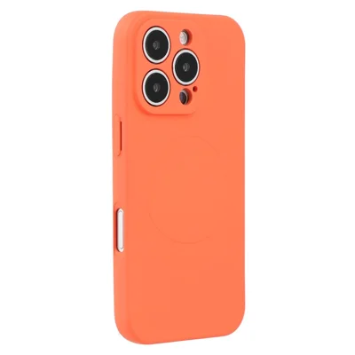 Voor iPhone 16 Pro Max hoesje compatibel met MagSafe stootvrij TPU telefoonhoesje - Oranje