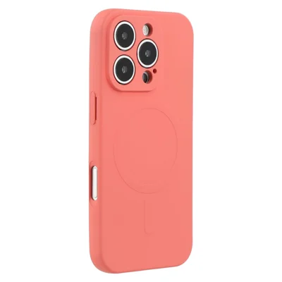 For iPhone 16 Pro Max-hoes compatibel met MagSafe Schokbestendige TPU-telefoonhoes - Camellia rood