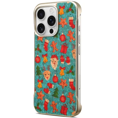 A18 For iPhone 16 Pro Max Invisible Magnetic Case Compatible with MagSafe PC Baked Paint Phone Back Cover - Christmas Floral