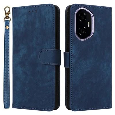 For Honor 300 Wallet Case RFID-blokerende PU-læderdæksel Stand View - Blå