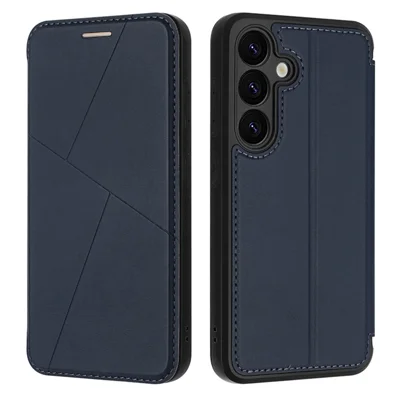 For Samsung Galaxy A55 5G Case Magnetic Closure Card Slot Leather Flip Phone Cover - Midnight Blue