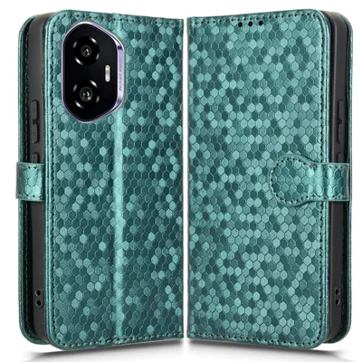 Til Honor 300 tegnebogstaske med prikdesign, PU-læder telefonbeskytning - Grøn