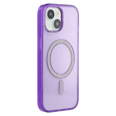 For iPhone 13 Case Compatible with MagSafe 2.0mm PC + TPU Glitter Phone Cover - Purple