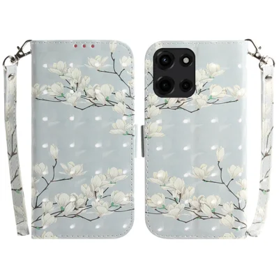 For Motorola Moto G 5G (2025) Case Pattern Printing Leather Wallet Phone Cover - Magnolia