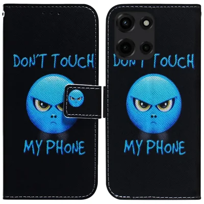 For Motorola Moto G 5G (2025) Wallet Case Pattern Print Leather Phone Cover - Don't Touch My Phone