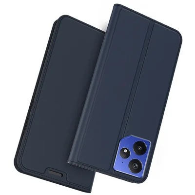 For Realme Neo7 5G Case PU Leather Phone Cover with Card Holder Stand Magnetic Closure - Blue