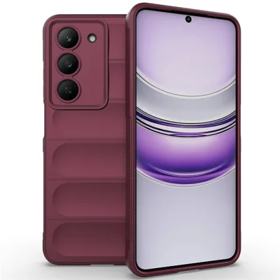 For Realme V60 Pro 5G / 14x (India) 5G Case Anti-Drop Soft TPU Rugged Phone Back Cover - Wine Red