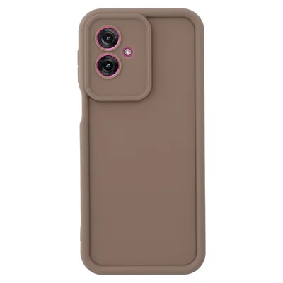 Voor Motorola Moto G55 5G hoesje met groefdesign TPU anti-slip telefoonhoes - Bruin