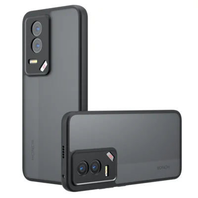 For Honor GT Case Skin-Touch TPU + PC Matte Phone Back Cover, Transparent Black